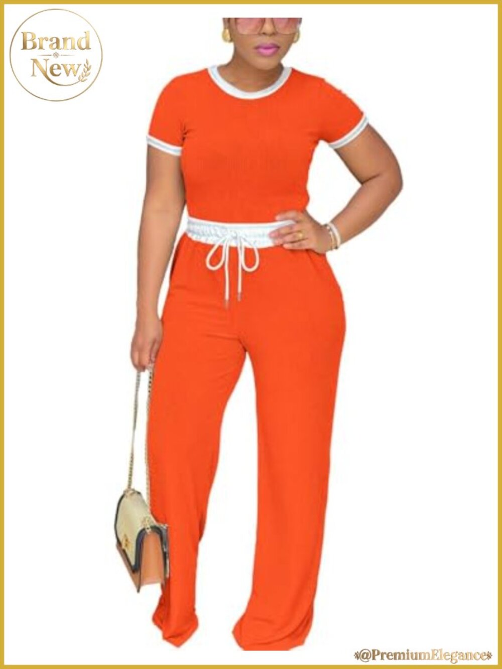 Womens 2 Piece Sweatsuit Set Crop Top Wide Leg Pants Tracksuit